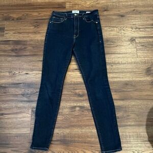 Frame Dark Wash Skinny Jeans High Waisted 27 Denim Preppy Minimalist Casual
